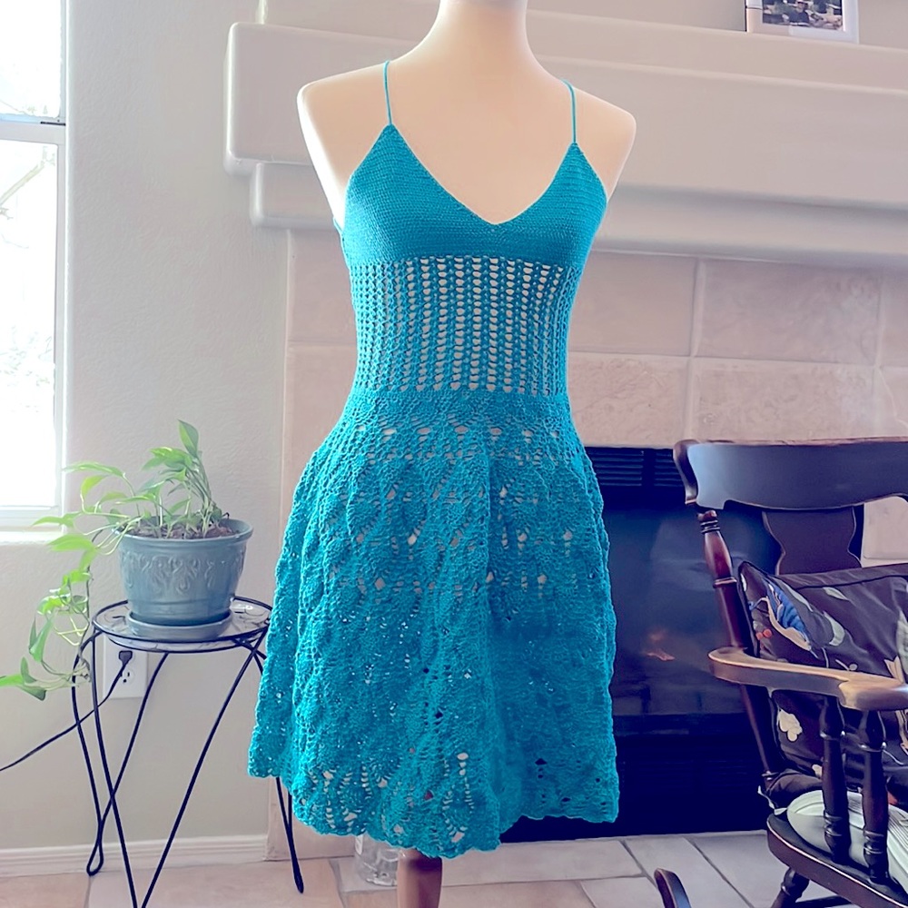 Crochet handmade dress for women size small good for beach